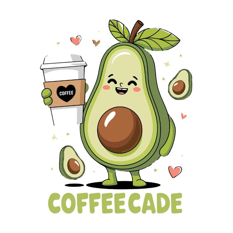 Cute Avocado Holding Coffee