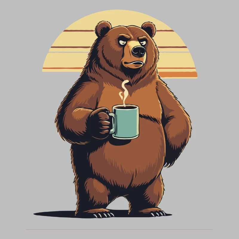 Grim Bear Coffee Mug Bears Coffee Tired