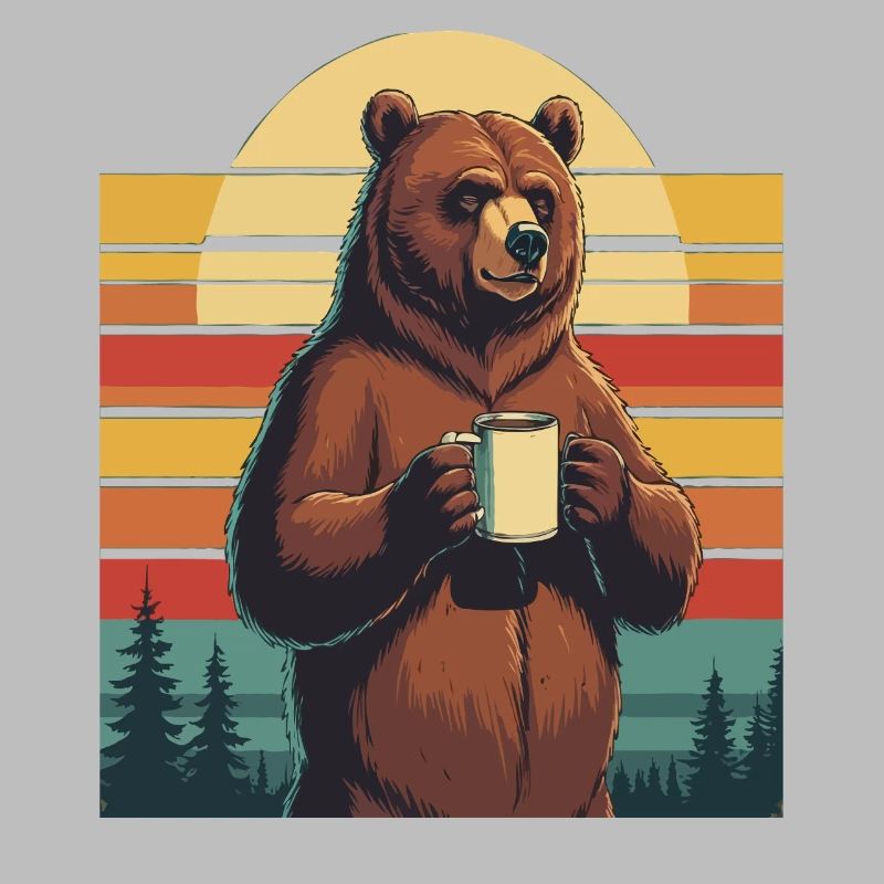 Grim Bear Coffee Mug Bears Coffee Tired