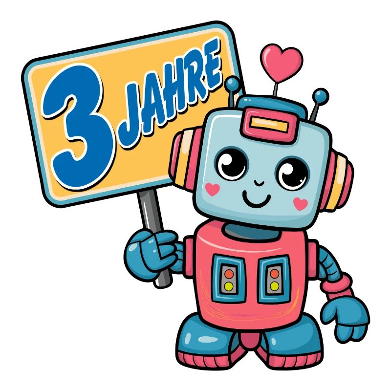Drei Jahre kleiner Roboter Kindergeburtstag