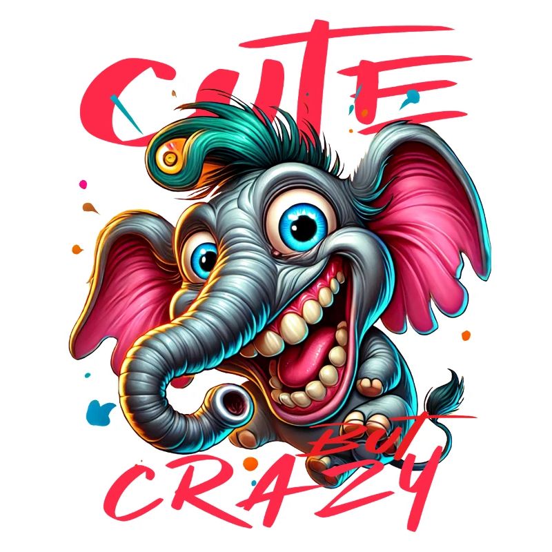 Cute but Crazy Elephant Comic Style