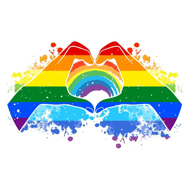 CSD LGBT Hands Shape Rainbow Heart Pride