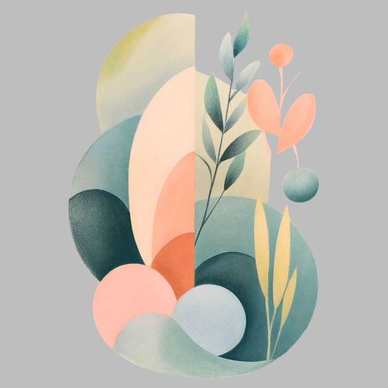 Pastel Abstract Flora Composition