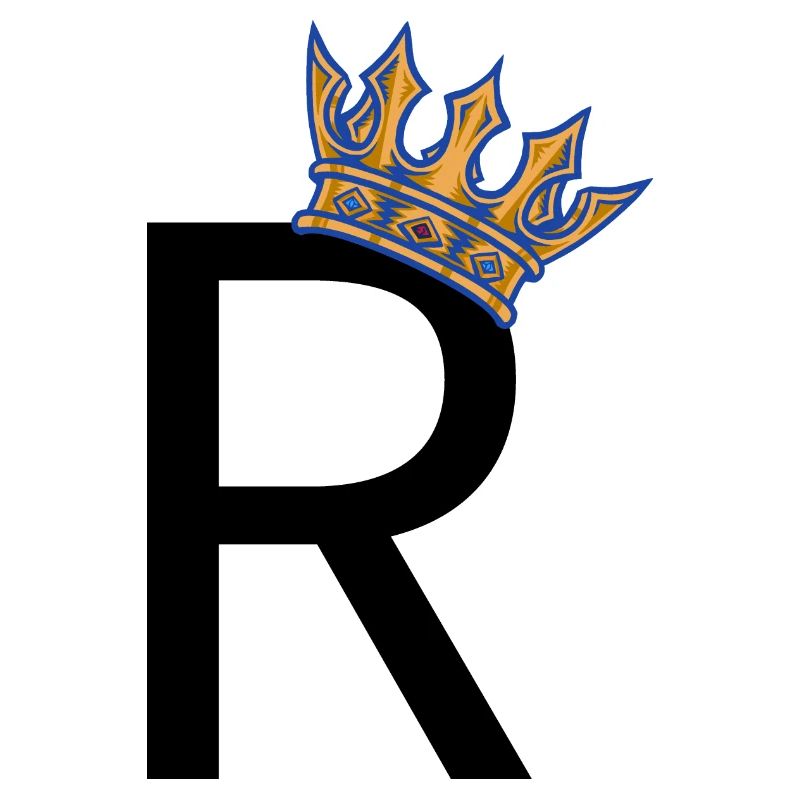 R with Crown – Royal Typo Design