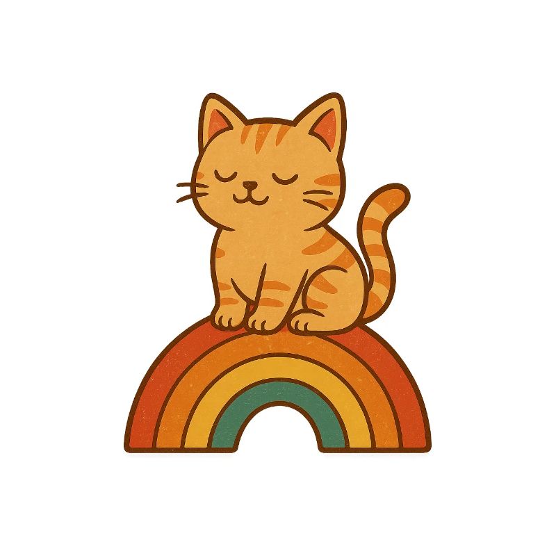 Cat Rainbow Tranquility