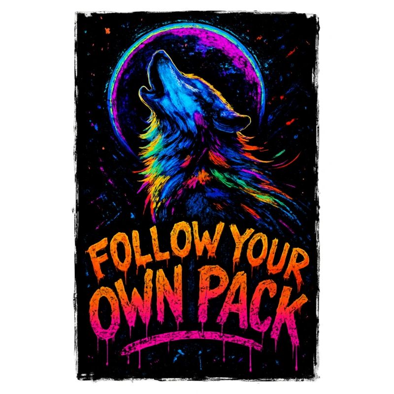 Alpha Wolf Multicolor-Design Folgen Sie Ihrem eigenen Rudel