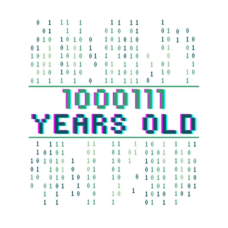 71. Geburtstag 71 Jahre alt Binärcode Coder