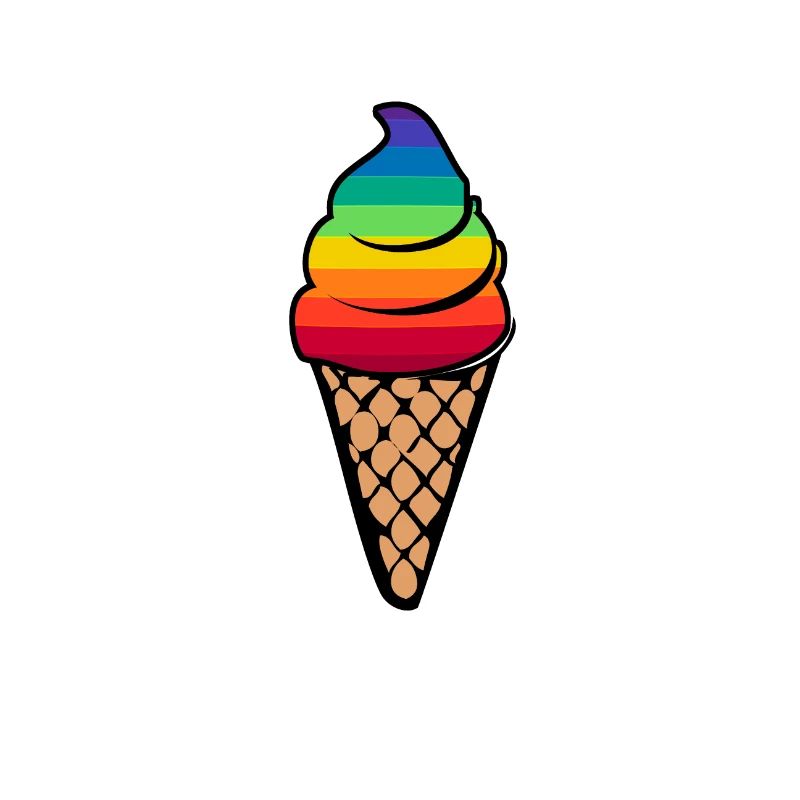 Cadeau de crème glacée arc-en-ciel