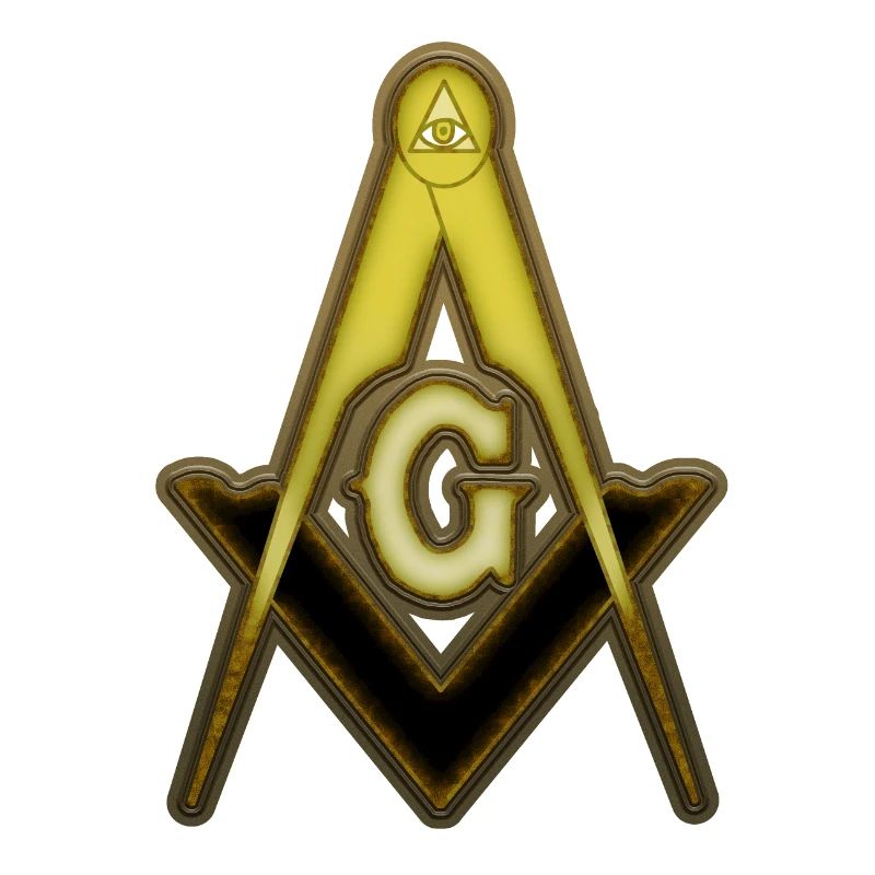 Freemason Compass Gold Rust