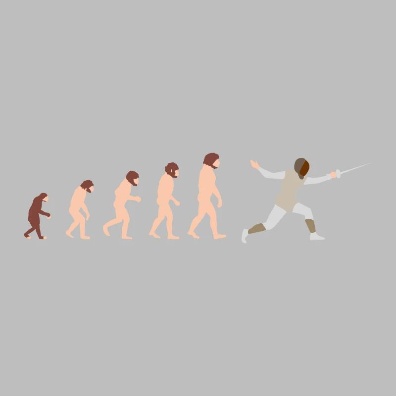 Evolution Fechten Lustige Geschenkidee