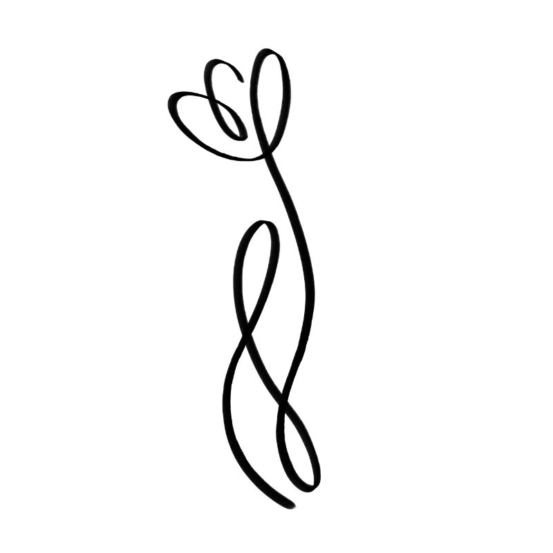 One line tulip black