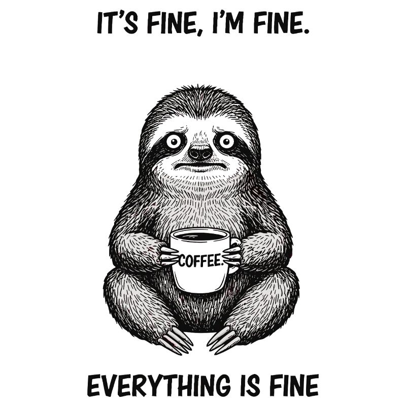 Its Fine In Fine Coffee Sloth Humor