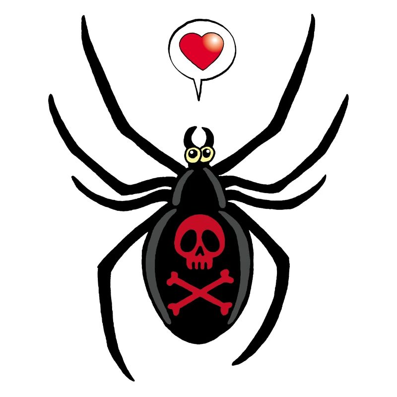 Verliebte schwarze Witwe Spinne