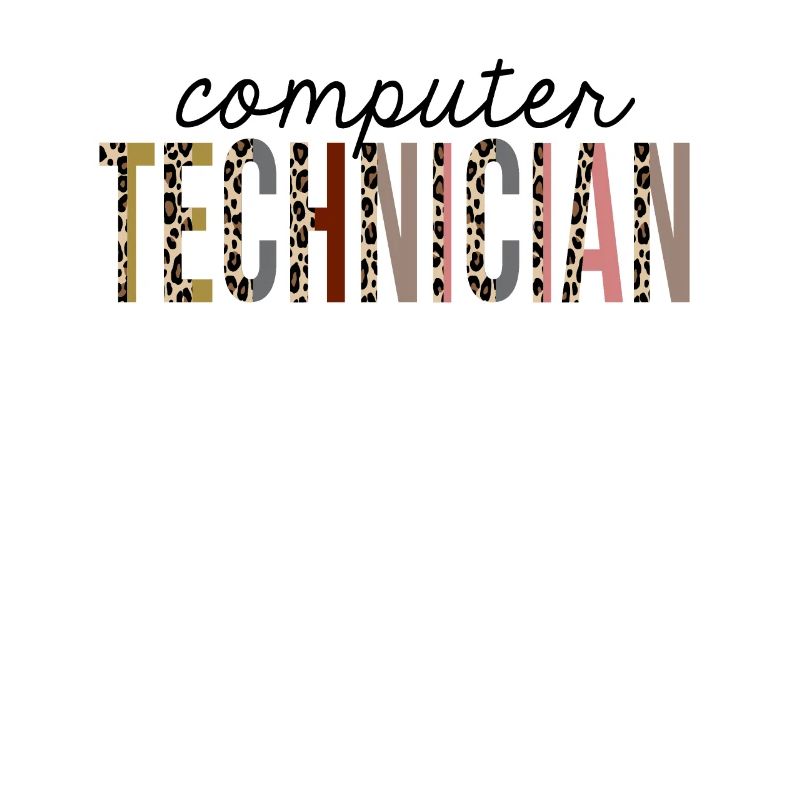Computer Technician Leopard Print Funny