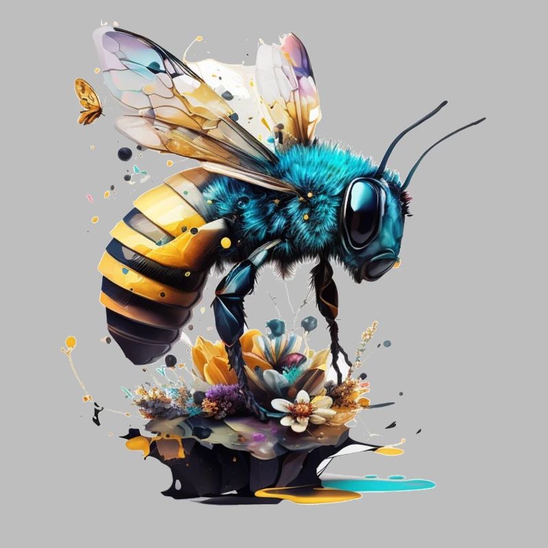 Bee Gift Art Beekeeper Artwork Animal Animals
