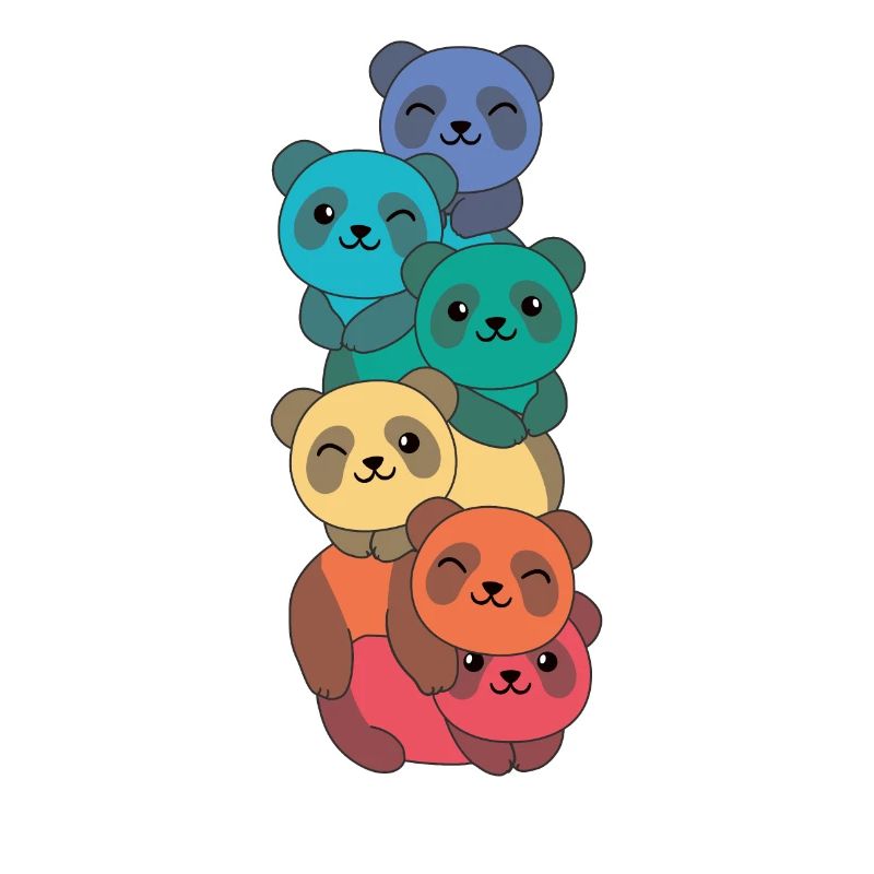 Drapeau arc-en-ciel Pride LGBTQ Mignon Panda Stack