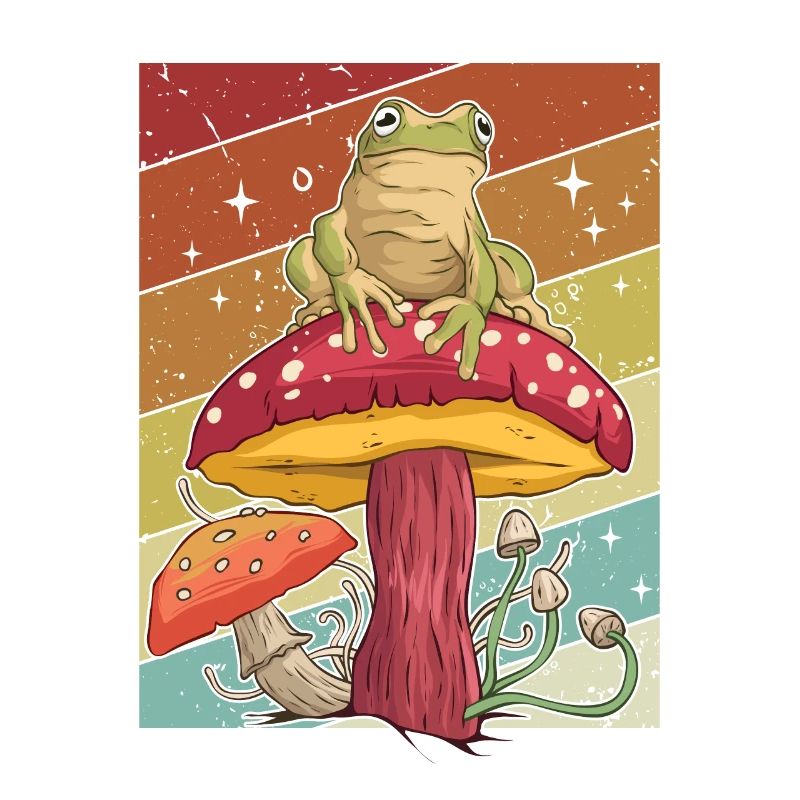 Retro Identification Cueillette Champignon Cueilleur