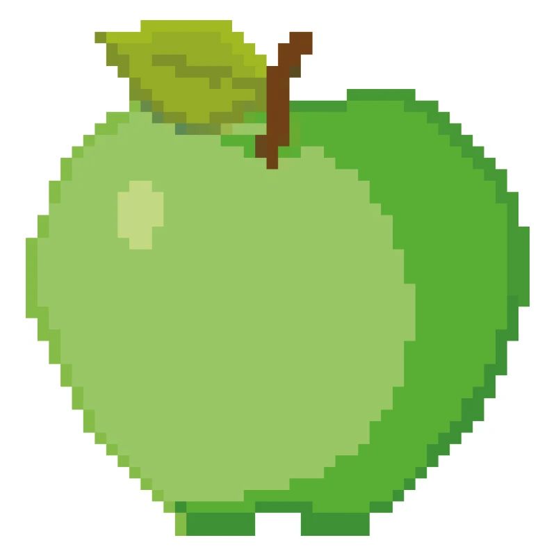 Retro Pixel Pomme Verte