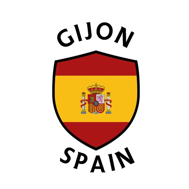 Bouclier d’Espagne de Gijón avec drapeau