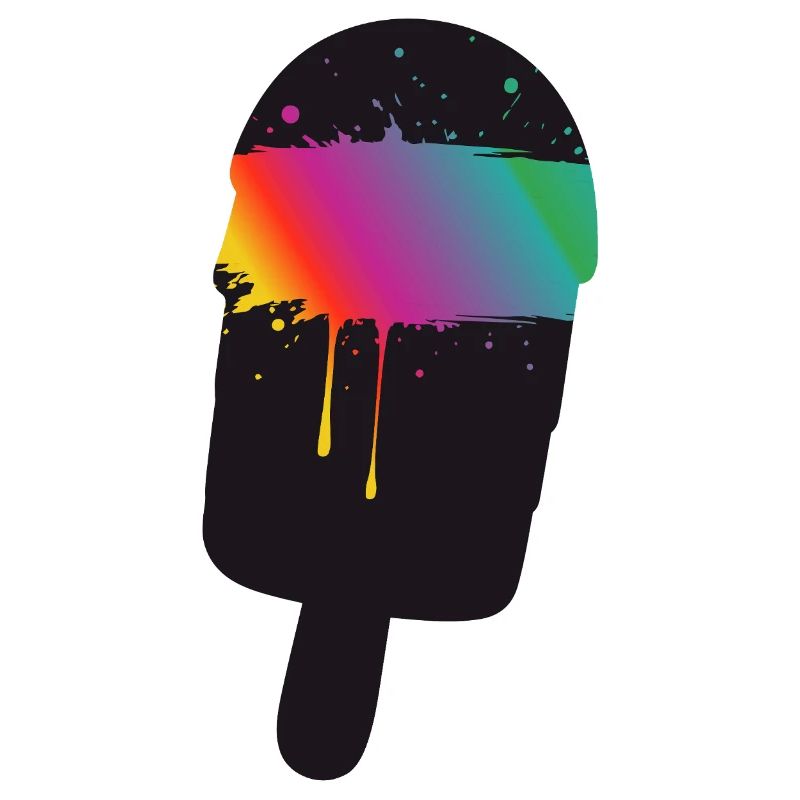 Regenbogen Eis Silhouette Street Art Style 