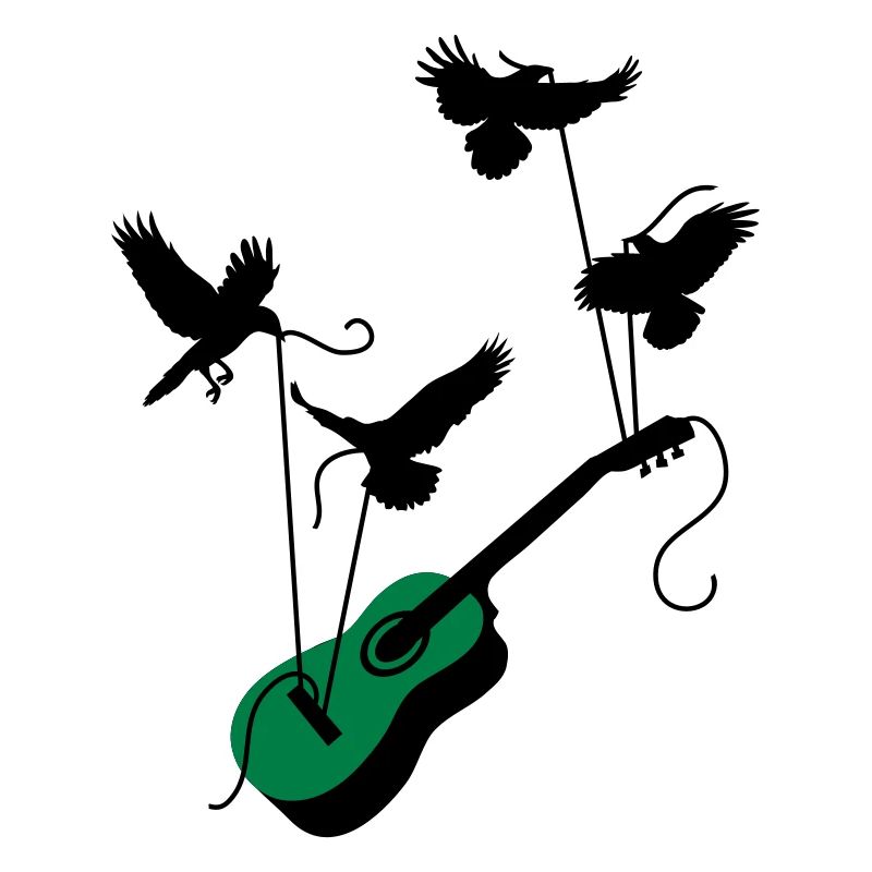 Vögel mit Gitarre
