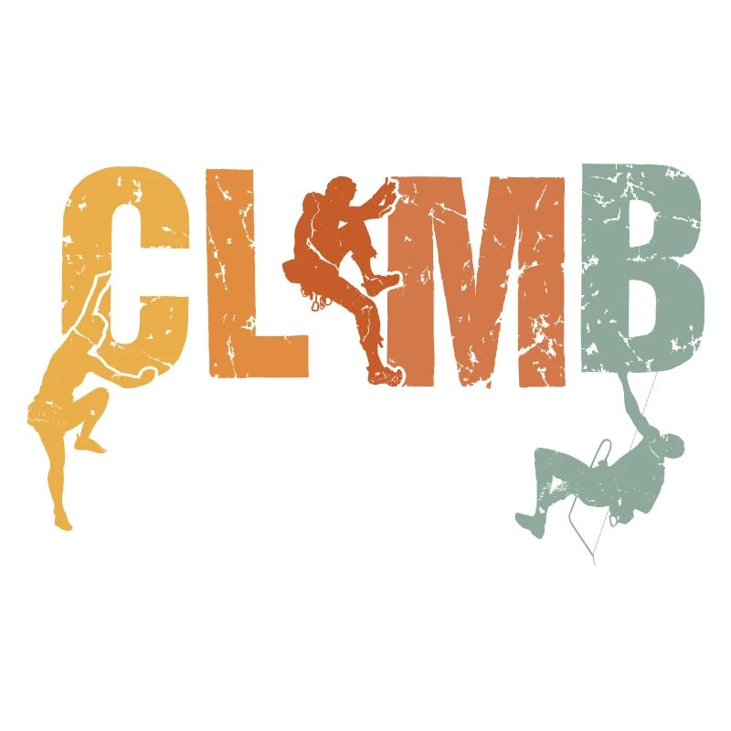 Retro Graphic Climbing Bouldering Rock Climber Mou