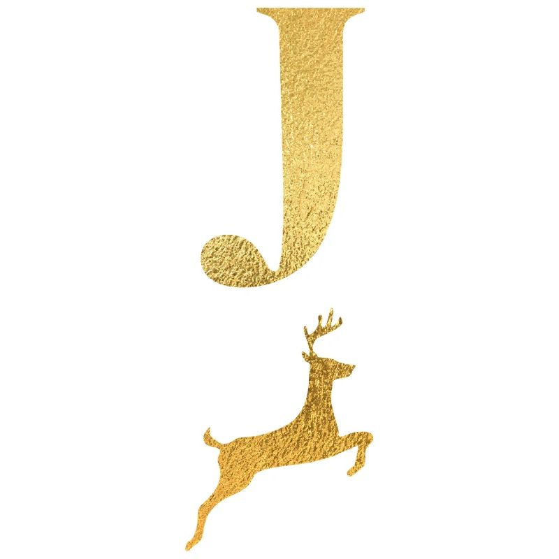 Buchstabe j Goldener Hirsch - Geschenkidee