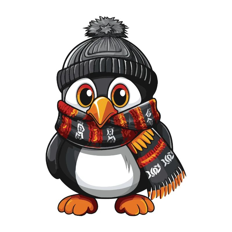 Pinguin Niedlich Winter Comic