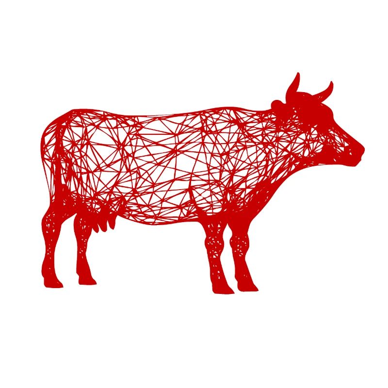 Ein roter Wilder Stier mit Hörnern