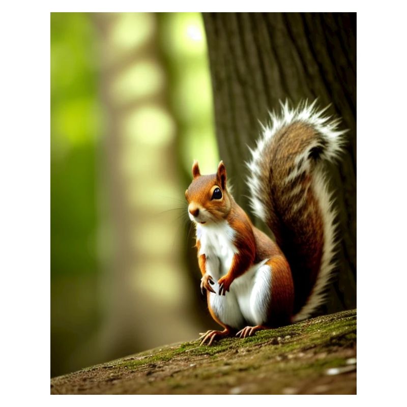 Cool Comic Portrait wild red squirrel majestic