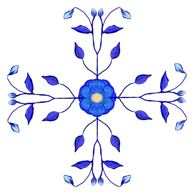 Blaue Blume Kross