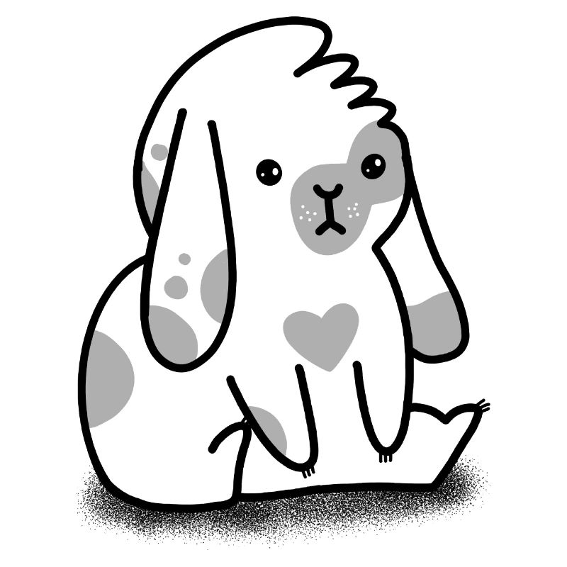 Cute sitting White Bun Bunny
