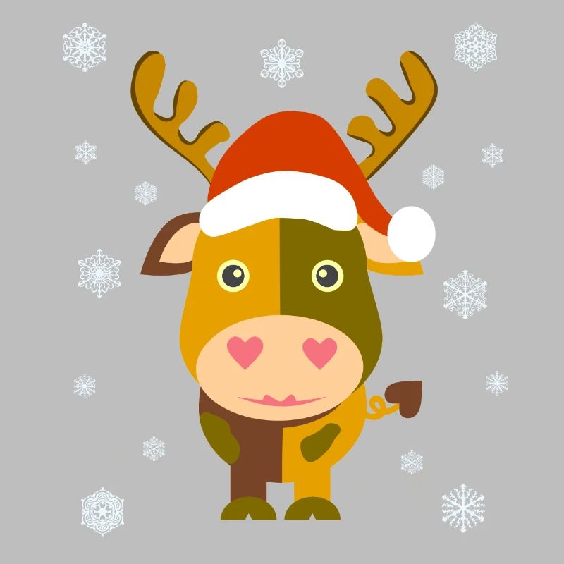 Weihnachtskuh / Santa Cow /Illustration Comicstyle