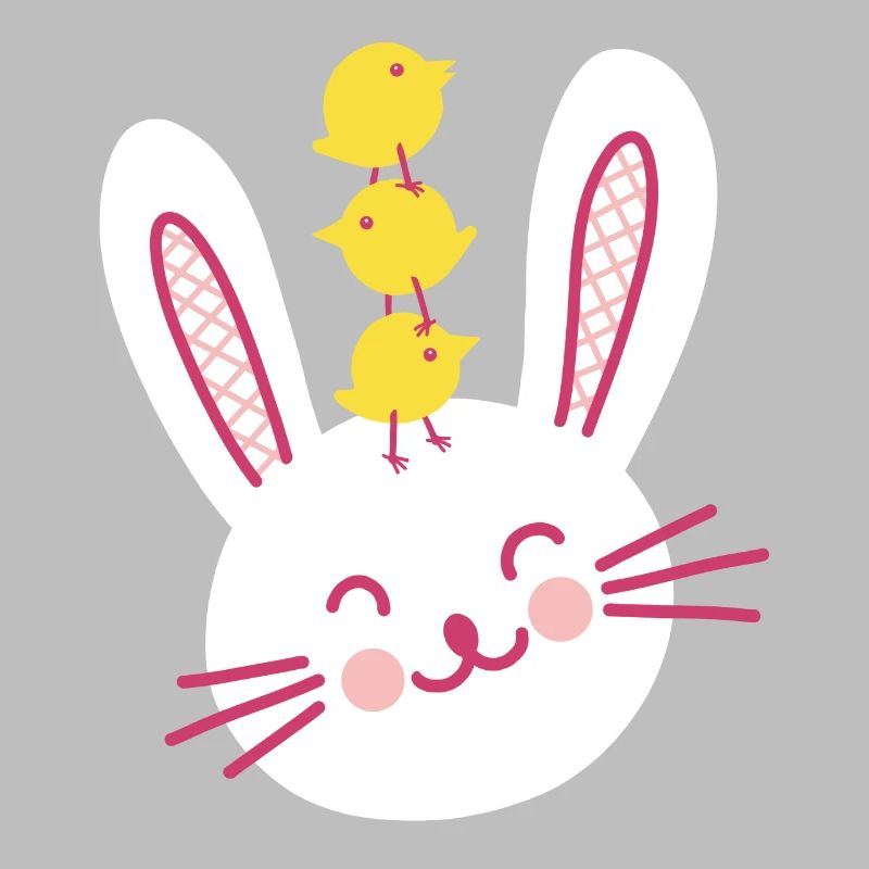 Easter Bunny and Three Cute Chicks