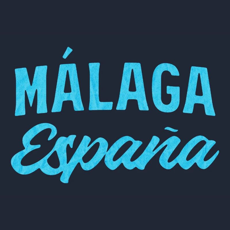 Málaga España Blaues Script-Design