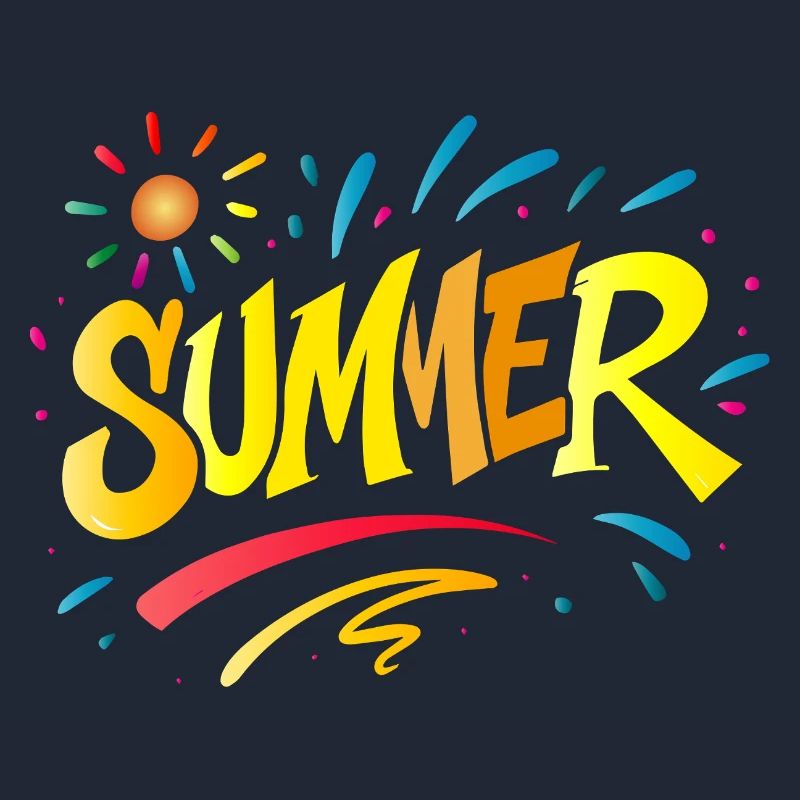 Summer Typo - Summer Design with Splash Elements