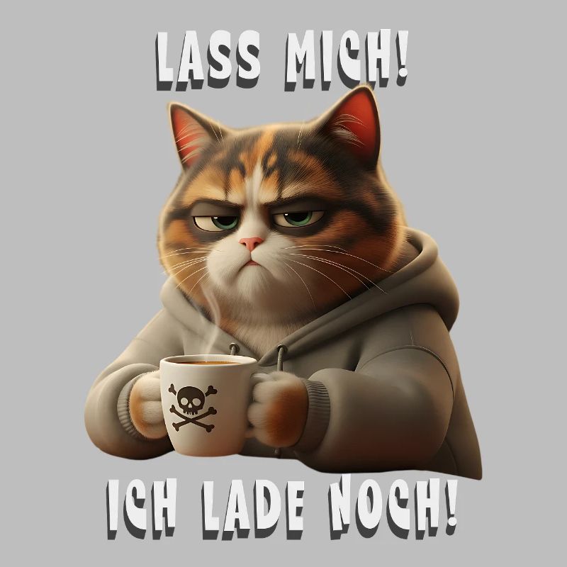 Grumpy Katze mit Kaffee Hoodie Morgenmuffel