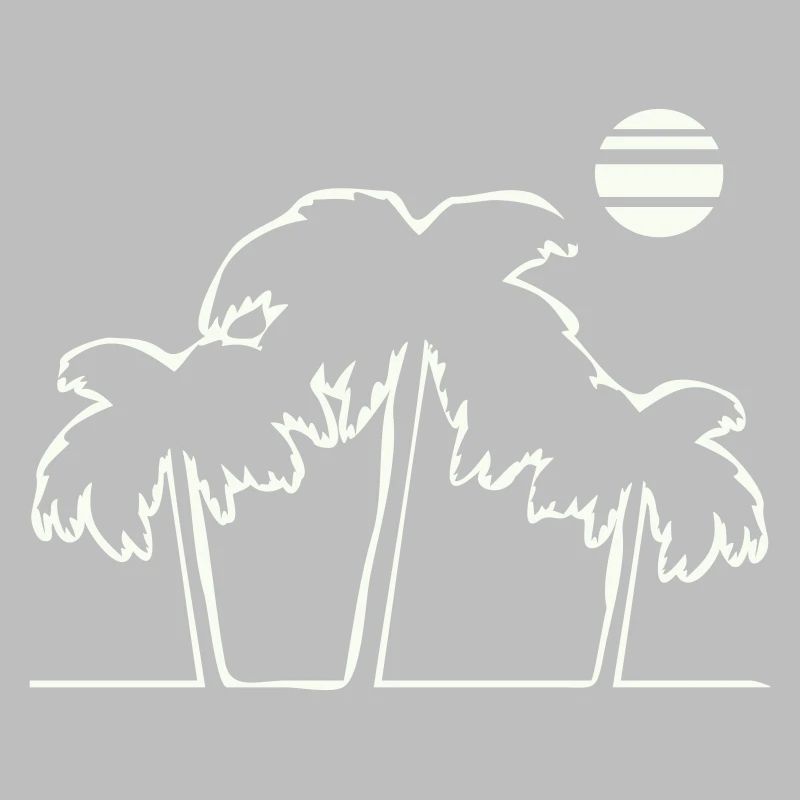 Tropical palm trees in sunset