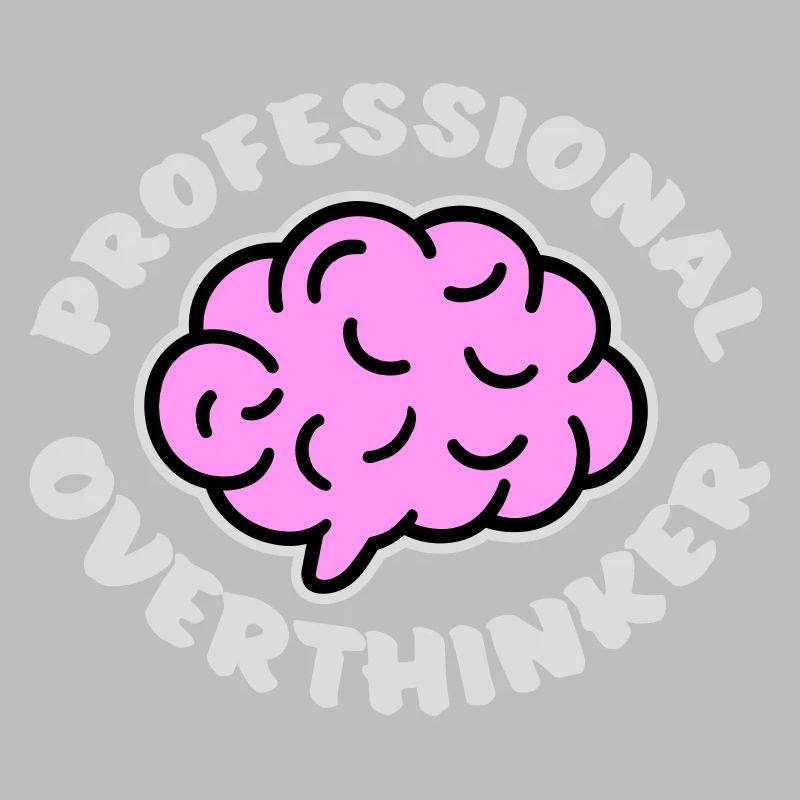 Professional Overthinker Funny Brooding Anxiety Logo