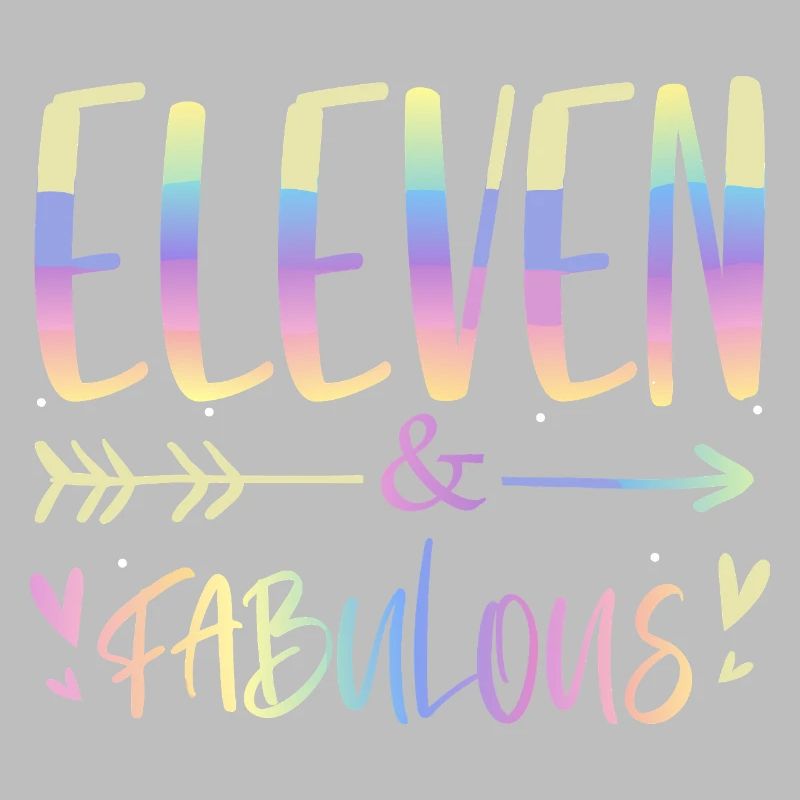 Eleven & Fabulous Rainbow Script