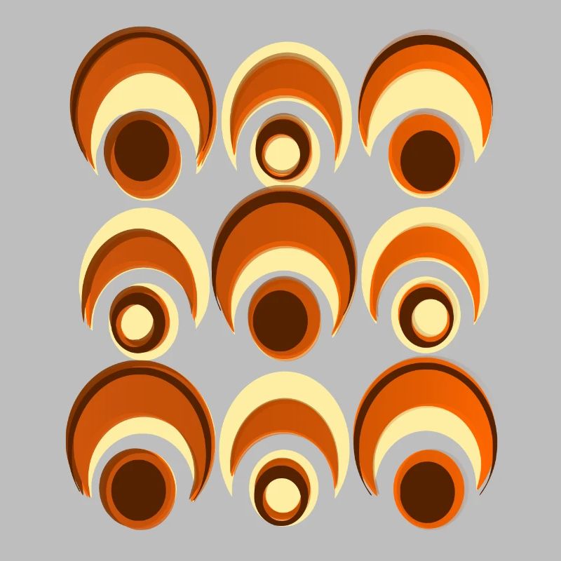 60s 70s Retro Pattern Circle Style Pattern