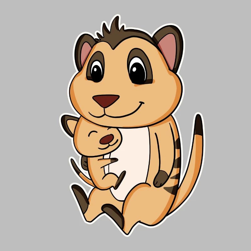 Famille de suricates - Suricate avec bébé