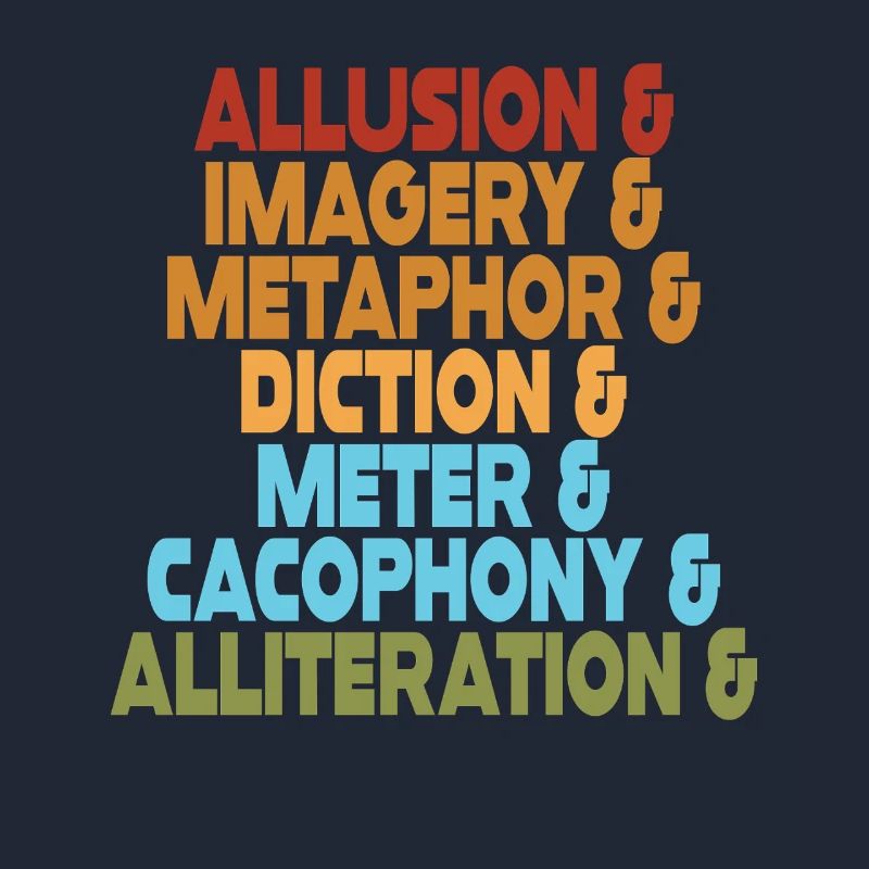 Literarische Mittel Typografie-Stack