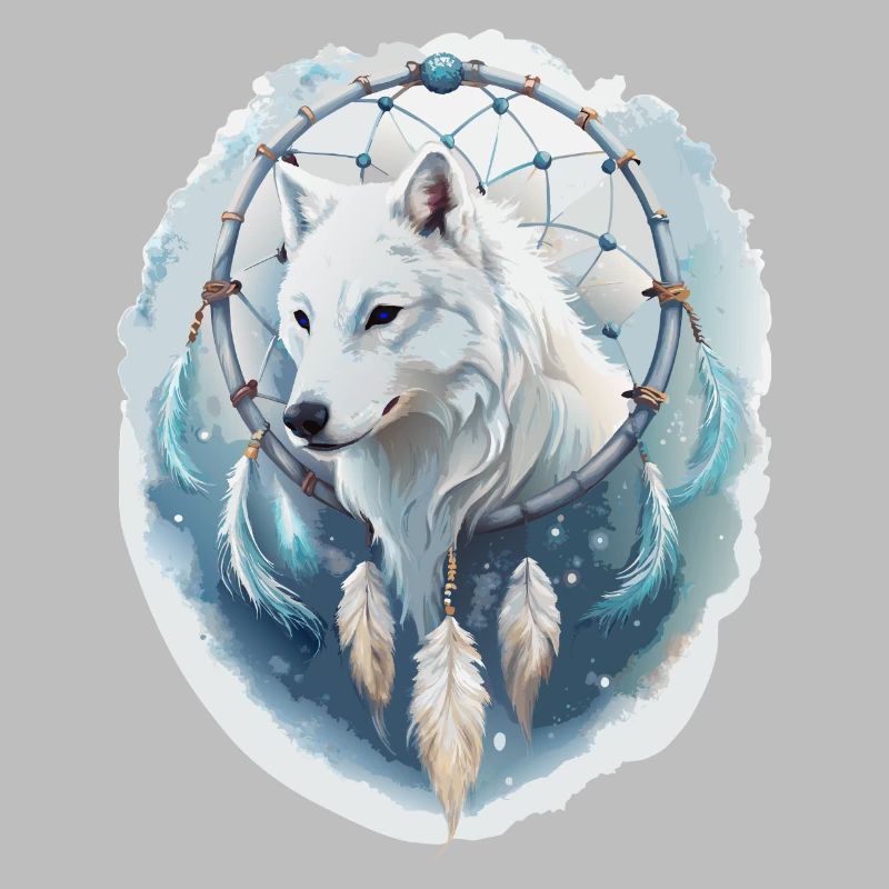 Wolf im Traumfänger - Mystisches Design.