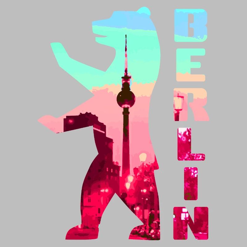 Berlin Bär Neon Silhouette