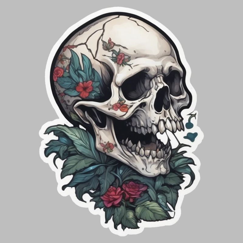 Tattoo Print Skull Design