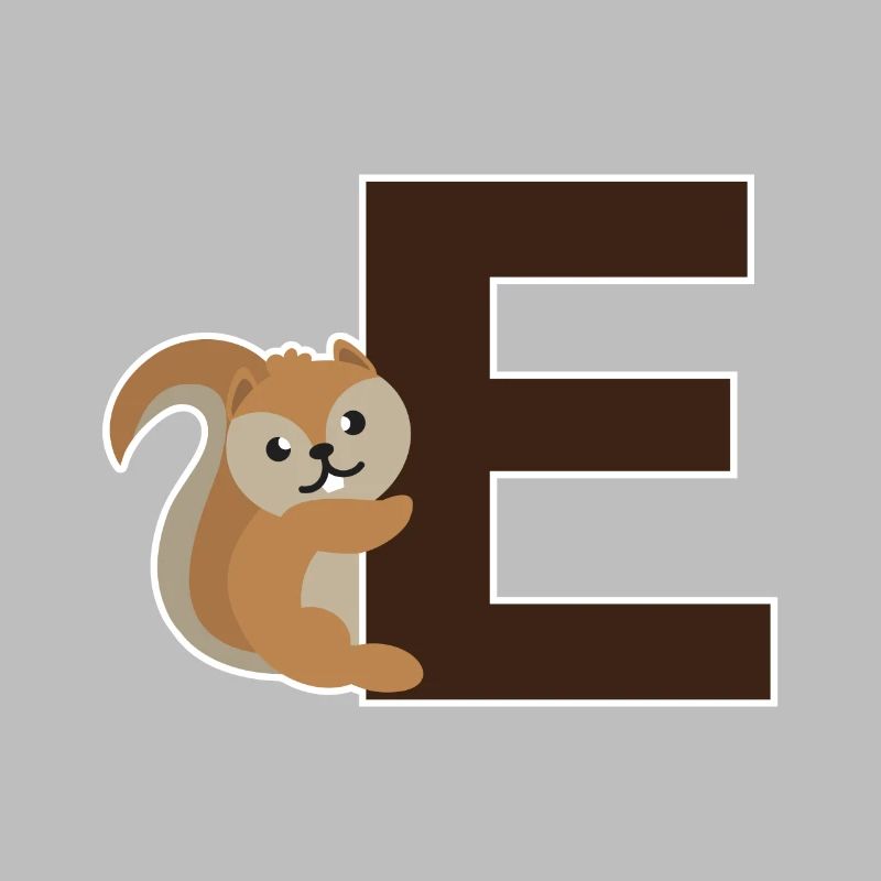 Ein E wie das Eichhörnchen das an dem E hängt