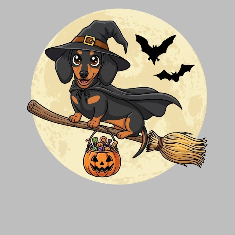 Teckel mignon sorcière Halloween