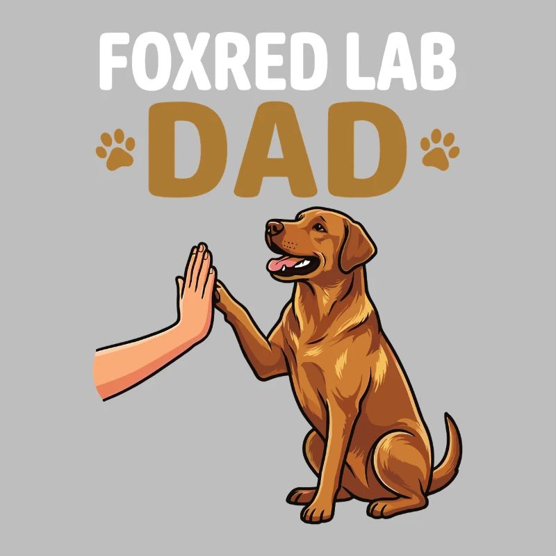 Fox Red Lab Dad – High Five Hundevater Design