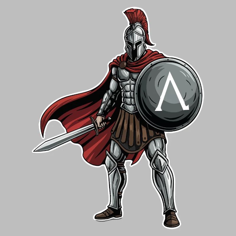 Hoplite Spartiate Lambda Bouclier Épée Mascotte